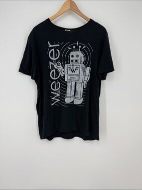 Weezer Heather Black Crewneck Tee Large